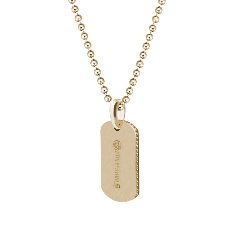 Zig Zag 18K Matte Gold 316L Stainless Steel Dog Tag Customized Persona –  ZIVOM